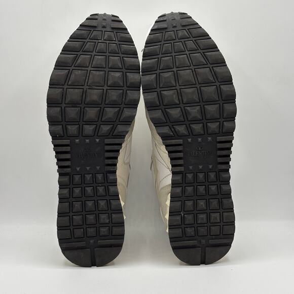 VALENTINO GARAVANI Camouflage Rockrunner Sneaker Rockstud White Grey Sz 43 - Picture 11 of 16